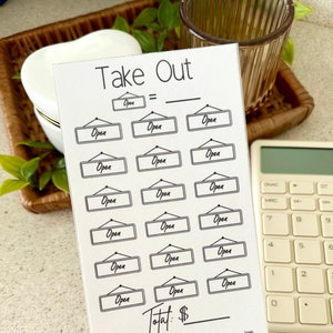 テイクアウトA6貯金チャレンジトラッカー | ラミネート加工 | 再利用可能なシンキングファンドトラッカー | キャッシュスタッフィング