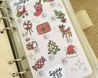 Holly Jolly Vibes Christmas A6 Savings Challenge | Savings Trackers | Cash Stuffing | Budgeting