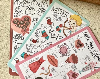 Valentines Day A6 Savings Challenge Trio | Savings Trackers | Cash Stuffing | Budgeting