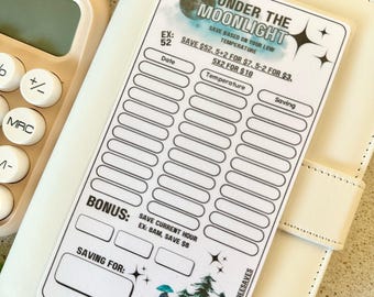 Desafío de ahorro bajo la luz de la luna A6 / Rastreadores de ahorros / Ahorro de efectivo / Presupuesto