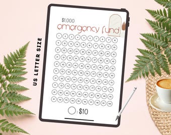 DIGITAL Emergency Starter Fund Tracker | PDF Printable | (US Letter Size)