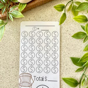 空欄を埋めるA6ミニ貯金トラッカー | ラミネート加工 | 再利用可能な積立基金トラッカー | キャッシュスタッフィング | 貯金チャレンジ | 予算