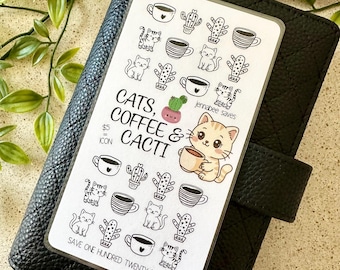 Cats, Coffee & Cacti A6 Savings Challenge | Savings Trackers | Cash Stuffing | Budgeting