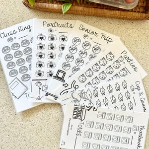 DIGITAL Graduation A6 Savings Challenge Trackers | Sinking Funds Tracker | Budgeting | Cash Stuffing