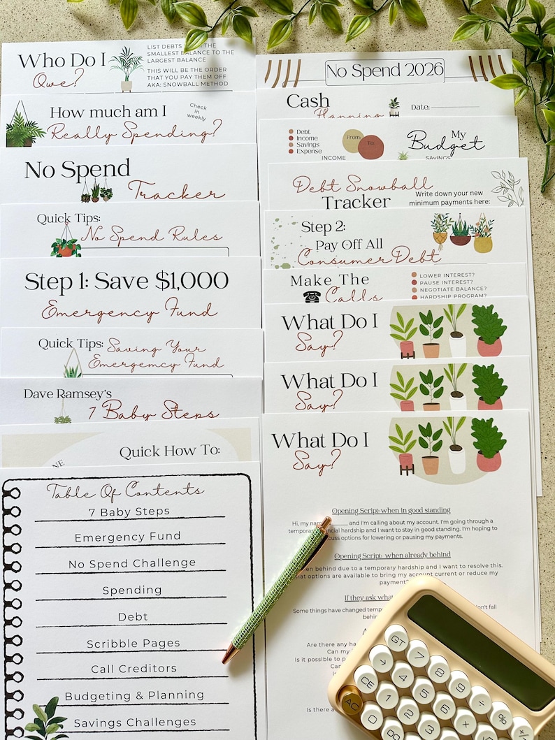 Debt Payoff Planner | Dave Ramsey Baby Steps 1 & 2 (PDF Printable ...