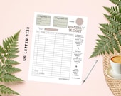 DIGITAL Biweekly Budget Sheet w/Monthly Calendar | PDF Download | Income & Expenses Tracker Organizer