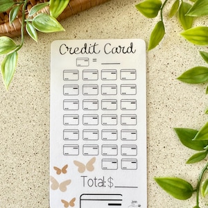 Mini rastreador de ahorros A6 para tarjeta de crédito / Laminado / Rastreador de fondos de amortización reutilizable / Relleno de efectivo / Desafío de ahorro / Presupuesto