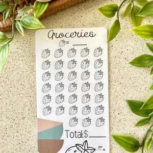 食料品 A6 ミニ貯蓄トラッカー | ラミネート加工 | 積立基金トラッカー | 現金詰め込み | 予算 | 貯蓄チャレンジ