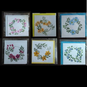 Glückwunsch Karten Hand gemalt bunte Blumen Blüten Unikat direkt vom Künstler