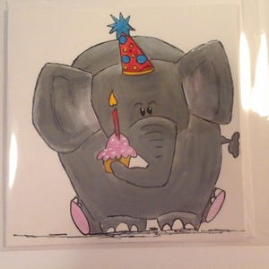2 Cartoon Glückwunsch Karten Hand gemalte Unikate "Hand gemalt" Postkarten