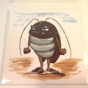 Cartoon Karten Hand gemalte Unikate "Hand gemalt" Postkarten Glückwunsch