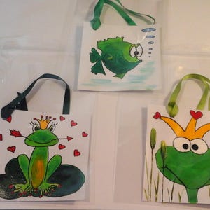 3 Geschenk Anhänger Hand gemalte Unikate "Hand gemalt" Postkarten Glückwunsch