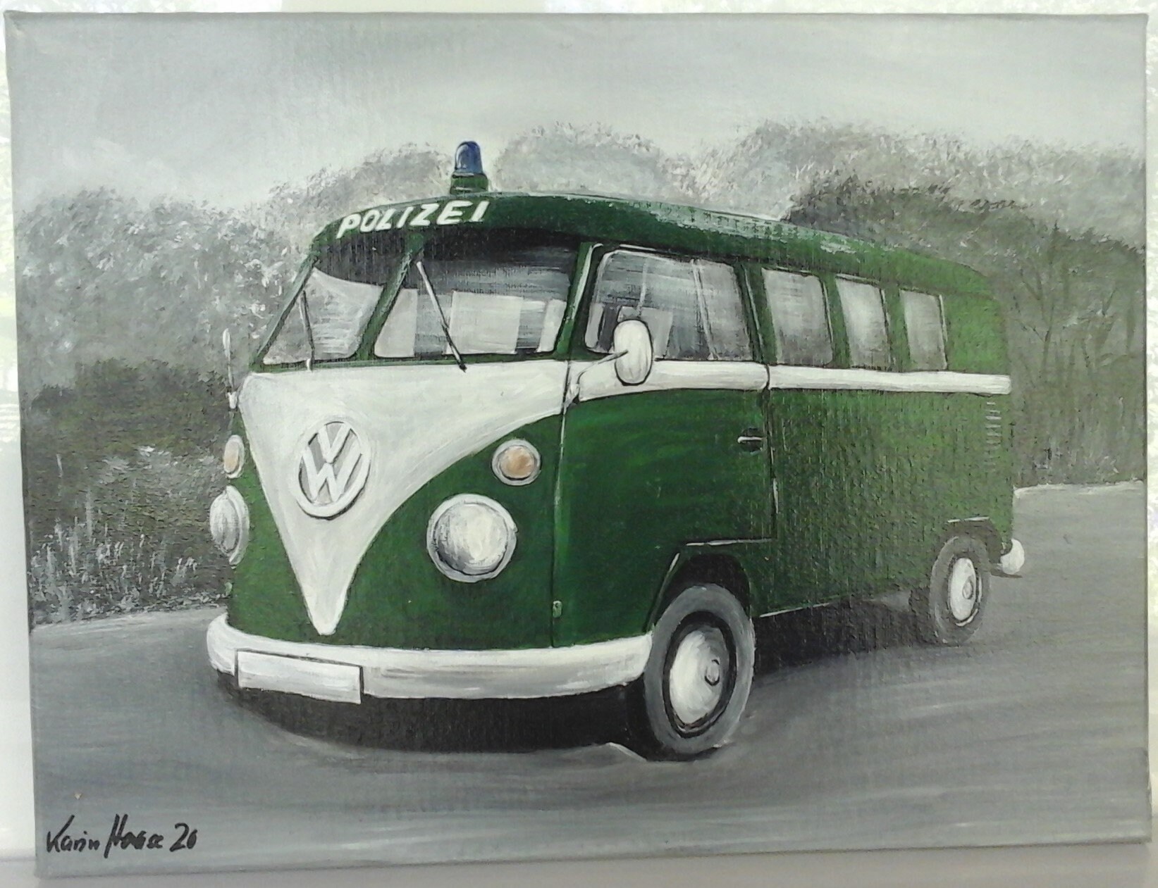 Volkswagen T1 Bulli Borsa A Tracolla Verde Oliva, Unisex, In Poliestere Riciclato, 18x20x8 Cm