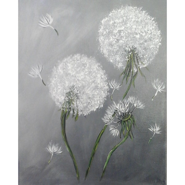 Pusteblumen "gemaltes Bild" Unikat Malerei "Acryl Bild" Leinwand