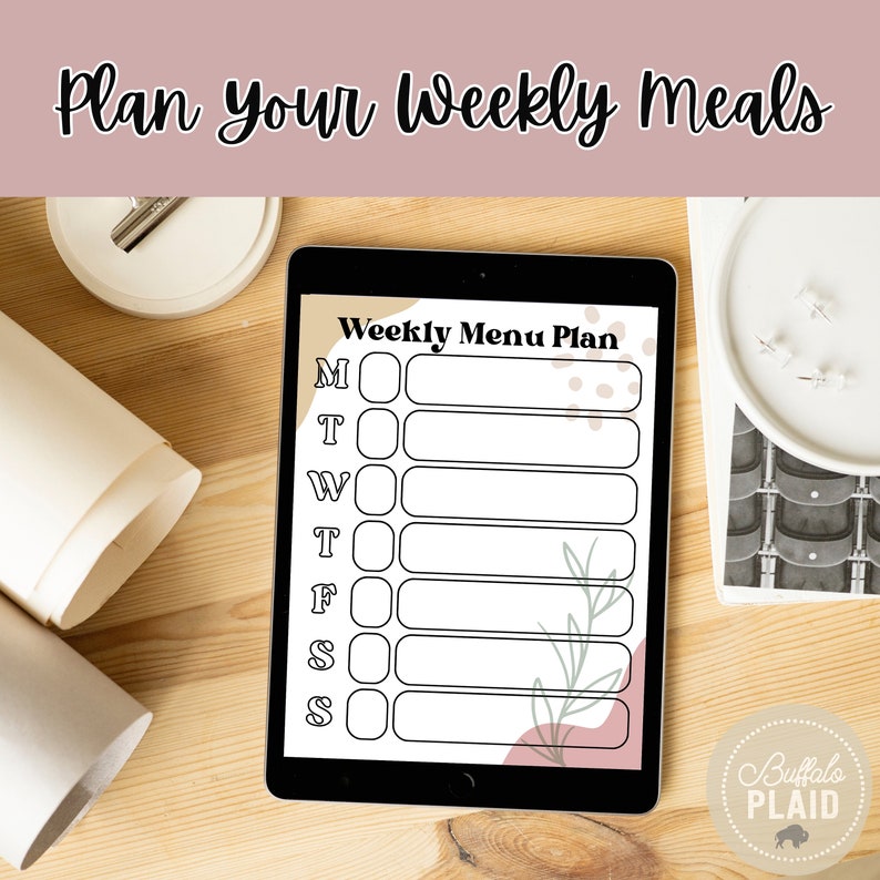 Boho Kitchen Weekly Menu Sign Printable (instant Download) - Etsy