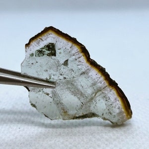 Top Quality Elbaite Bicolor Tourmaline Crystal Slice Double Polished Specimen from Malkhan pegmatite field, Eastern Siberia, Russia.