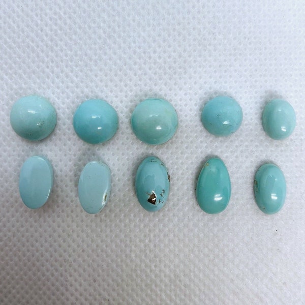 Natural top grade unstabilized turquoise cabochons from Armenia. Unusual mine!