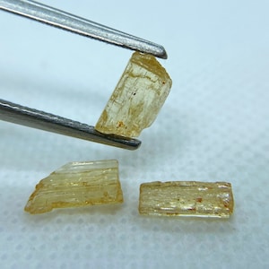 Set of Natural rough Imperial Topaz crystals from Brazil.