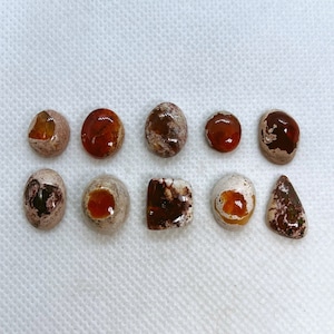 Natural fire opal cabochons from Mexico. (Price for 1 piece!)