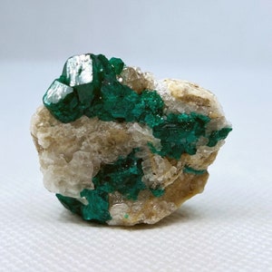 Dioptase crystals on matrix from Atlyn-Tyube Mine Karagandy Province, Kazakhstan.