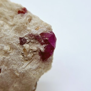Natural unheated ruby crystals on matrix from Afghanistan.