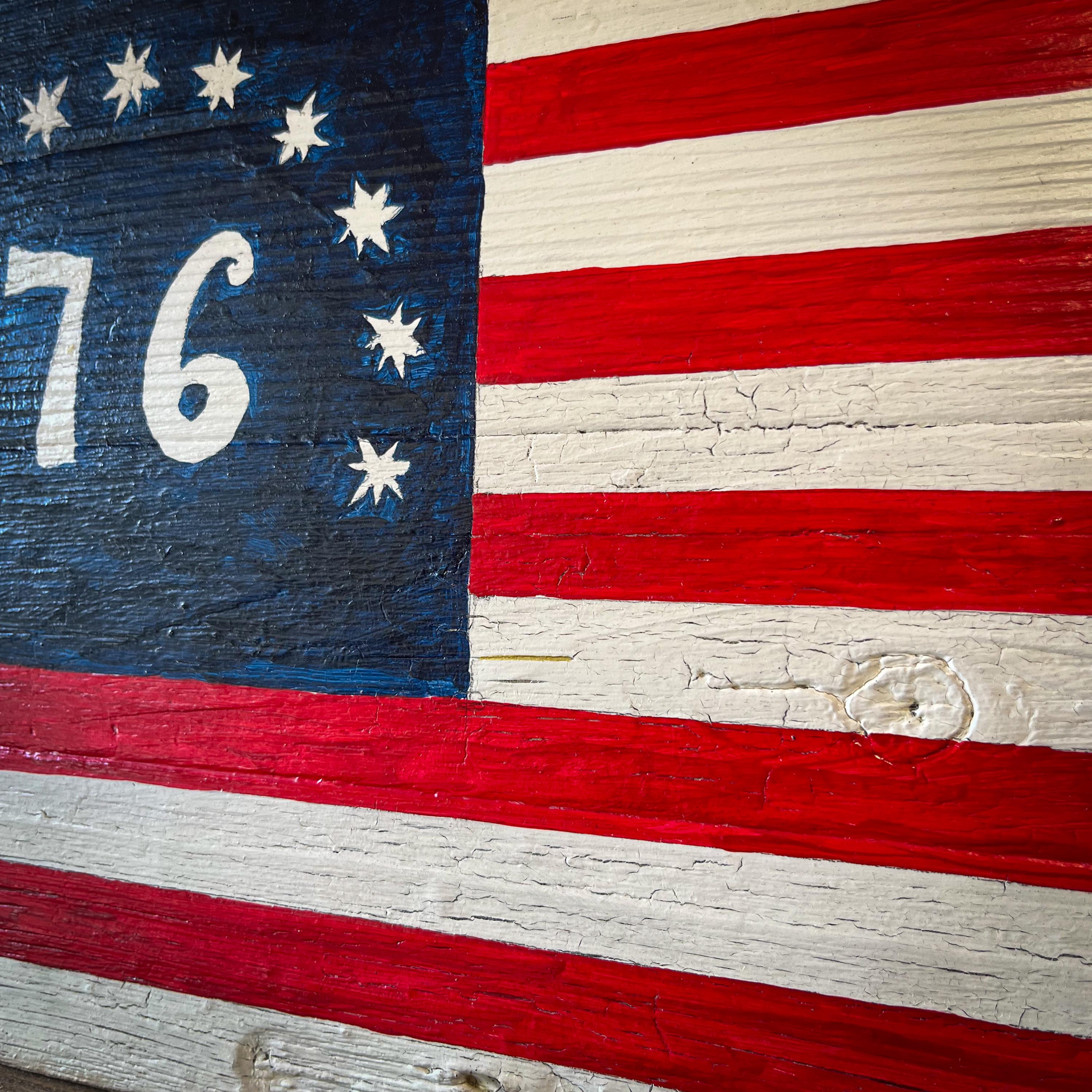 Handmade Bennington '76 Flag Sign: Farmhouse Patriotic Wall Art - Etsy