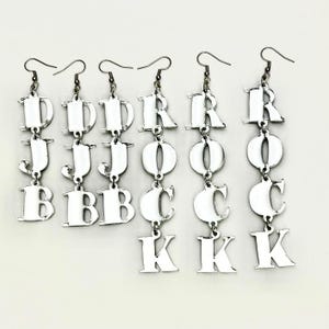 Custom earring Old English Letters : Personalized Acrylic Gothic Names image 8