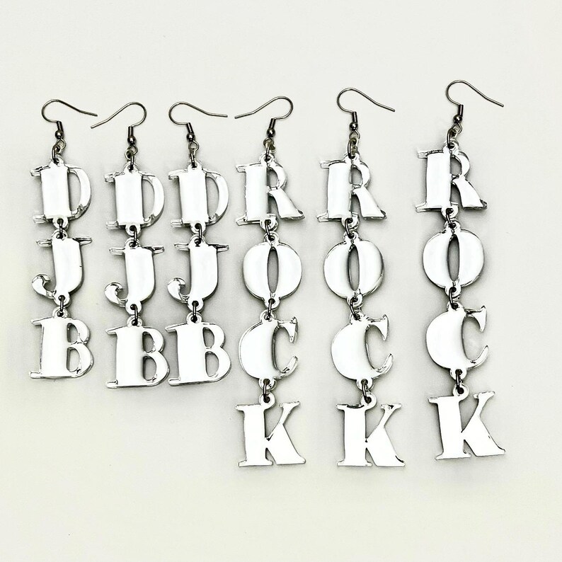 Custom earring Old English Letters : Personalized Acrylic Gothic Names image 8