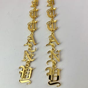 Custom earring Old English Letters : Personalized Acrylic Gothic Names image 7