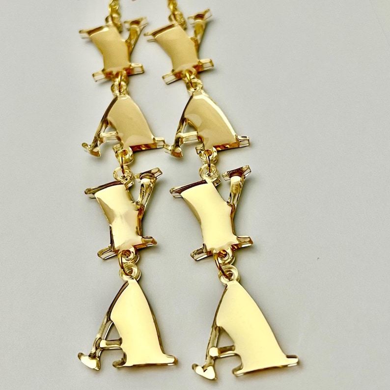 Custom earring Old English Letters : Personalized Acrylic Gothic Names image 14