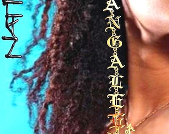 Boucles d'oreilles personnalisées Lettres anglaises anciennes : Prénoms gothiques personnalisés en acrylique