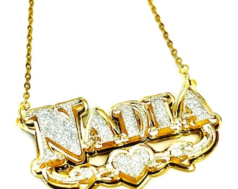 Personalized Acrylic Name Necklace: Custom Bling & Chain , Stainless Steel chain