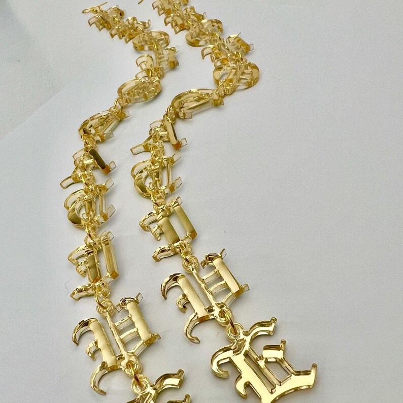 Custom earring Old English Letters : Personalized Acrylic Gothic Names image 5