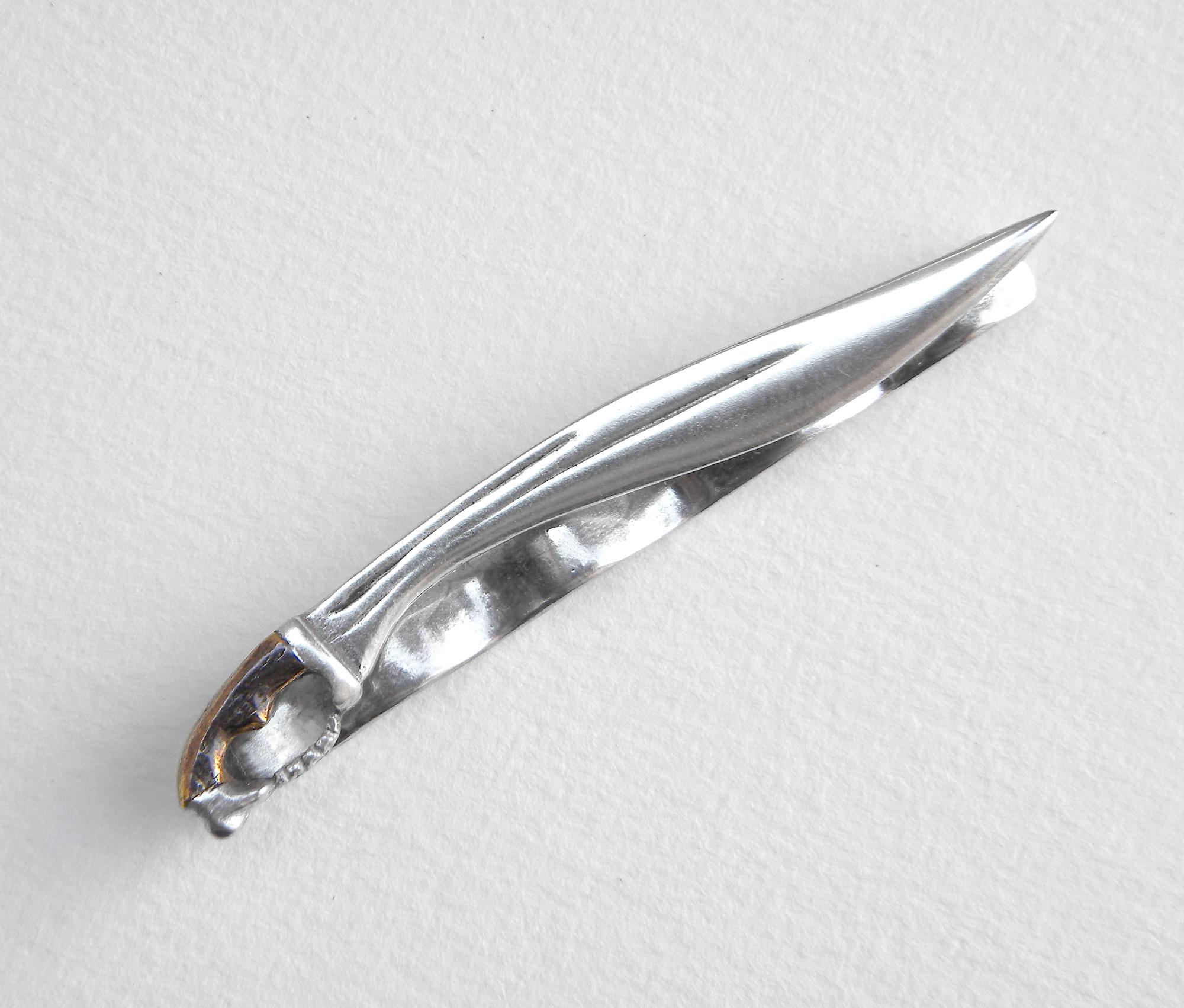 Barrette Ou Épingle à Cravate Vintage Forme Épée - Longueur 8.5 Cm - Métal Doré - Occasion
