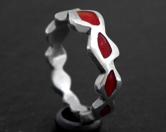 Handmade Sterling Silver Enamel Ring - Colorful Artisan Jewelry