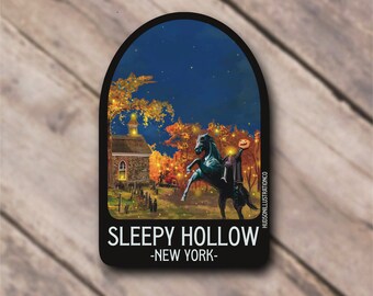 Sticker, Magnet, Print, or Postcard -Sleepy Hollow Tarrytown Halloween New York ,518, Vacation, Upstate NY, Catskills, Hudson Valley