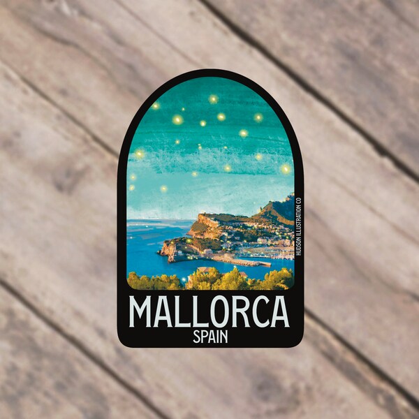 Mallorca Spain Waterproof Sticker, Magnet, Print, or Postcard - Gift, College, Scrapbook, Home Town, Home Decor, Travel, Tourist