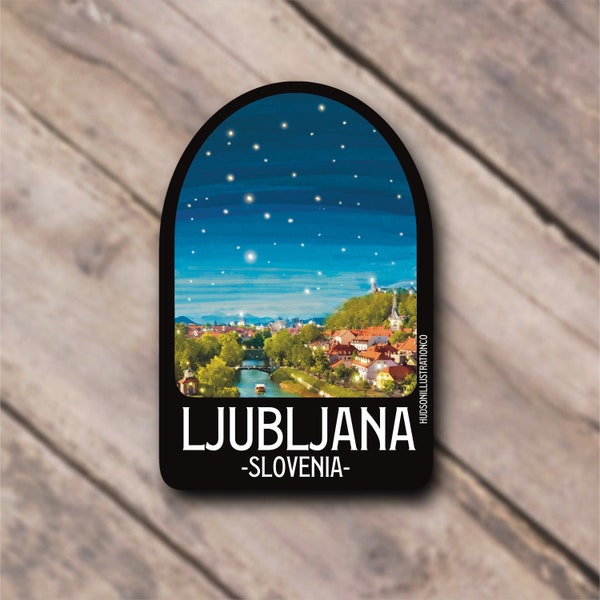Sticker, Magnet, Print, or Postcard - Ljubljana Slovenia - Souvenir, Travel Journal Sticker, Scrapbook, Laptop, Tourist, Hiking, Van Life