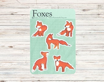 Sticker Sheet - Foxes - Snail Mail, Bullet Journals, Scrapbook, Gifts