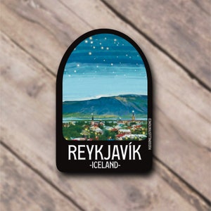 Sticker, Magnet, Print, or Postcard - Reykjavík Iceland - Souvenir, Travel Journal Sticker, Scrapbook, Laptop, Tourist, Hiking, Van Life