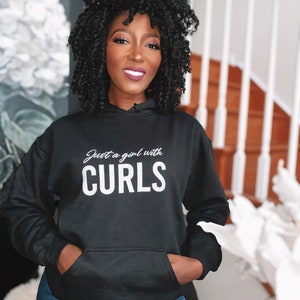 Just a Girl w/ Curls, Natural Hair, Curly Hair, Crop Hoodie