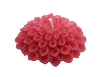 天然ラフィアを使用したクラフトボックス入り菊の花キャンドル