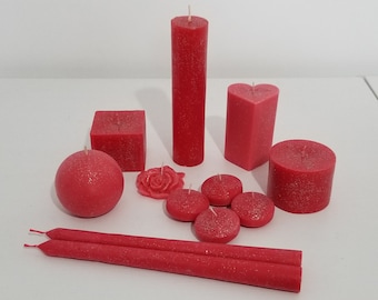 Serie de velas rojas