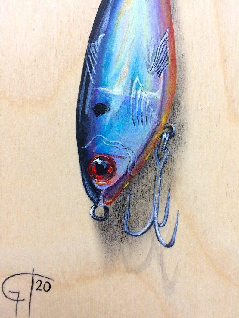 Lure Painting Fine Art Print Saltwater Fishing Fishing Art Etsy