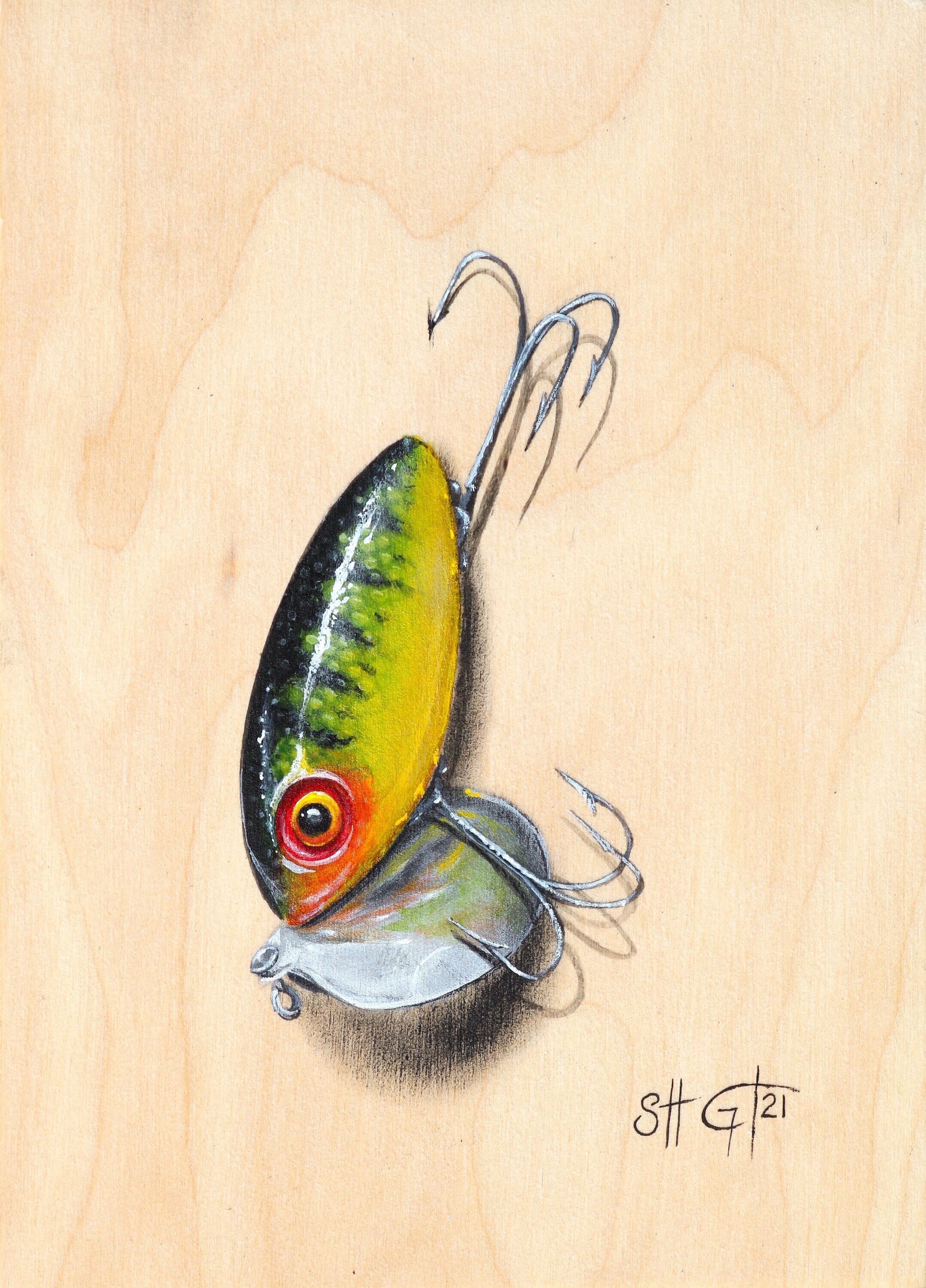 Fishing Lure Painting Print Fine Art Print, Acrylic Painting, Print on Fine  Art Paper -  Canada