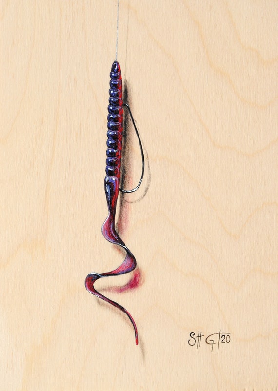 Tequila Sunrise Art Print Fishing Lure Painting Print Etsy