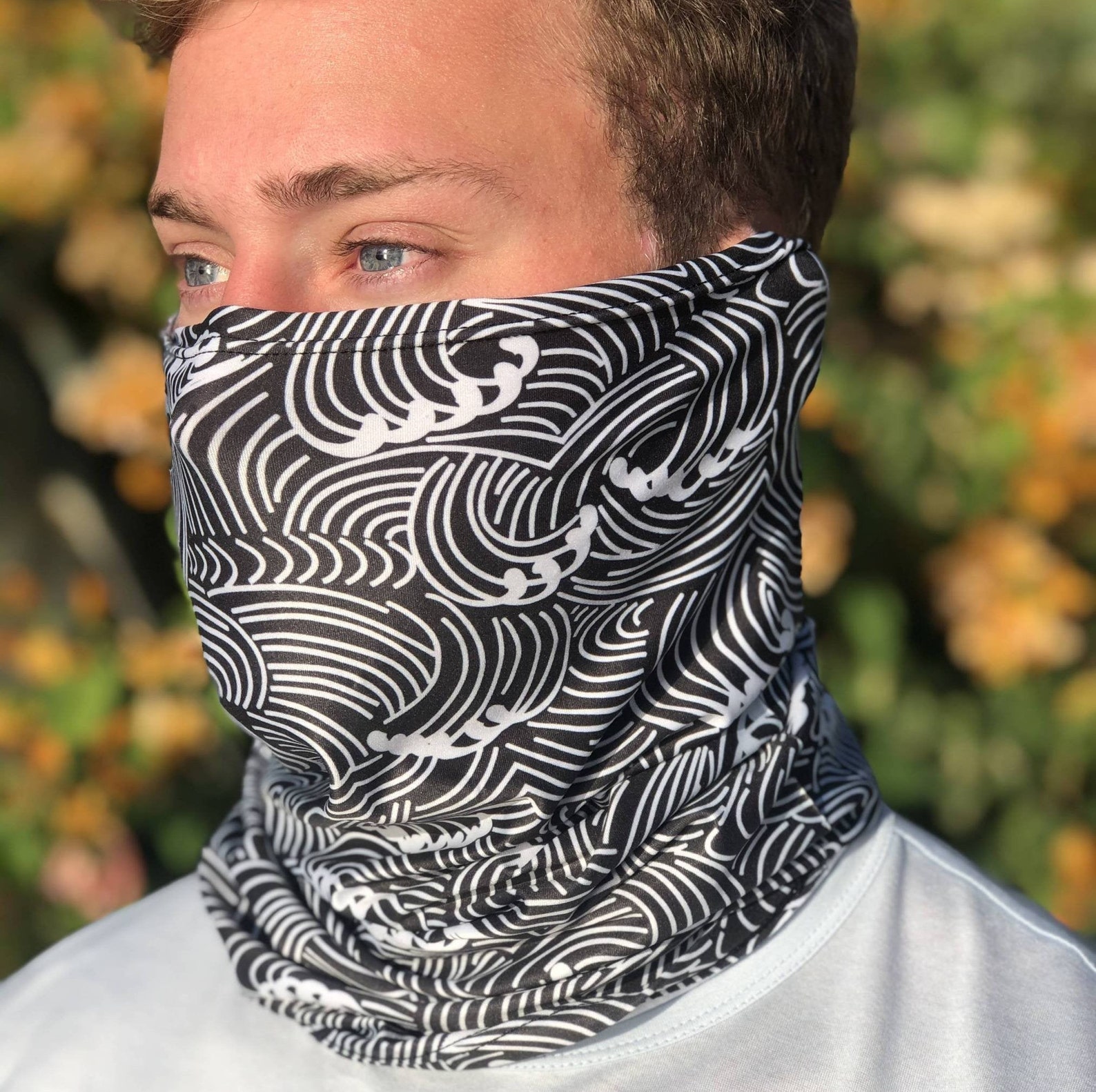 Neck Gaiter Traditional Japanese Patterns Men/Women Wave Etsy