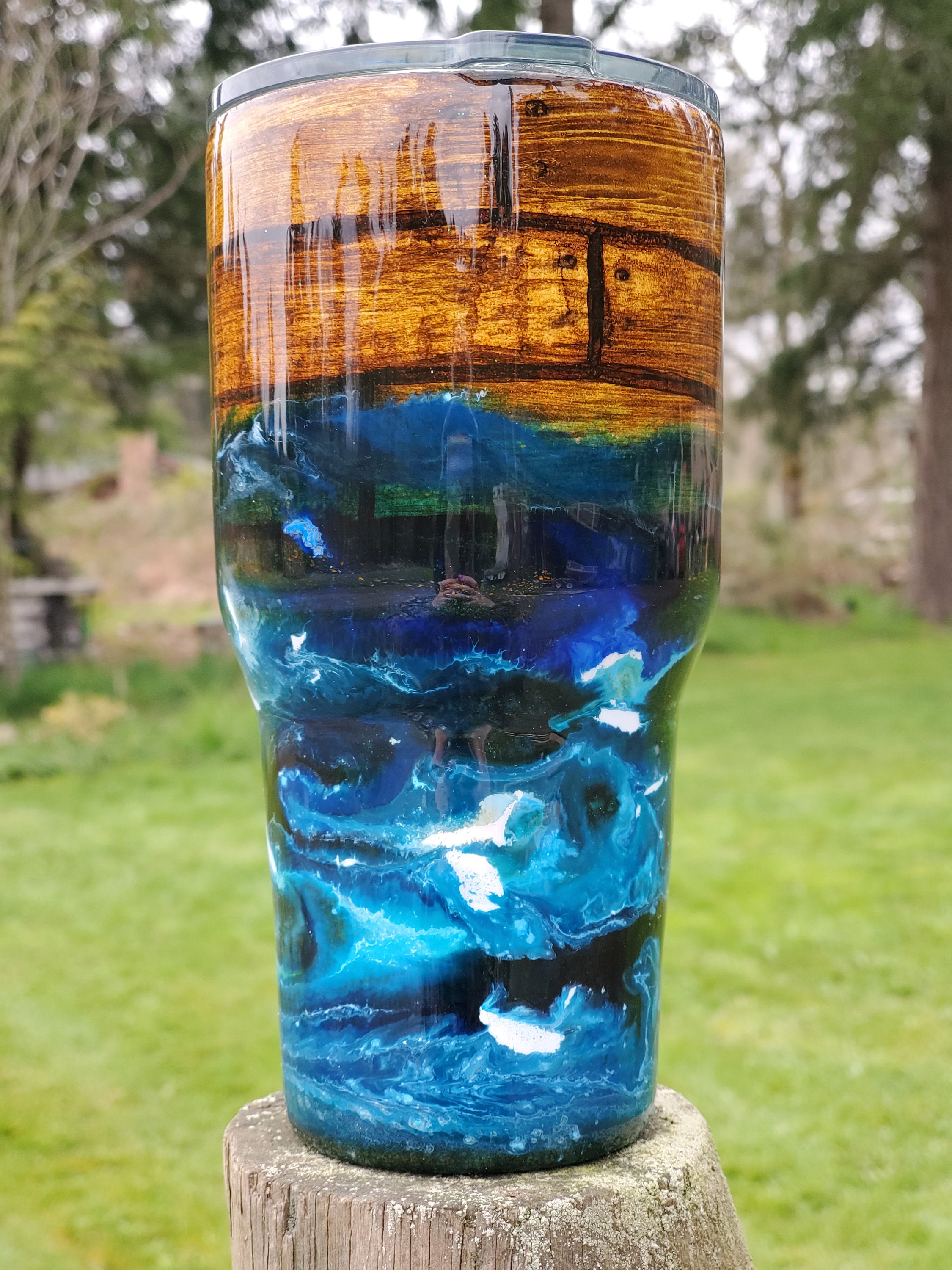 Wood Grain Tumbler (Dark & Light Wood) – Blue Sky Customs