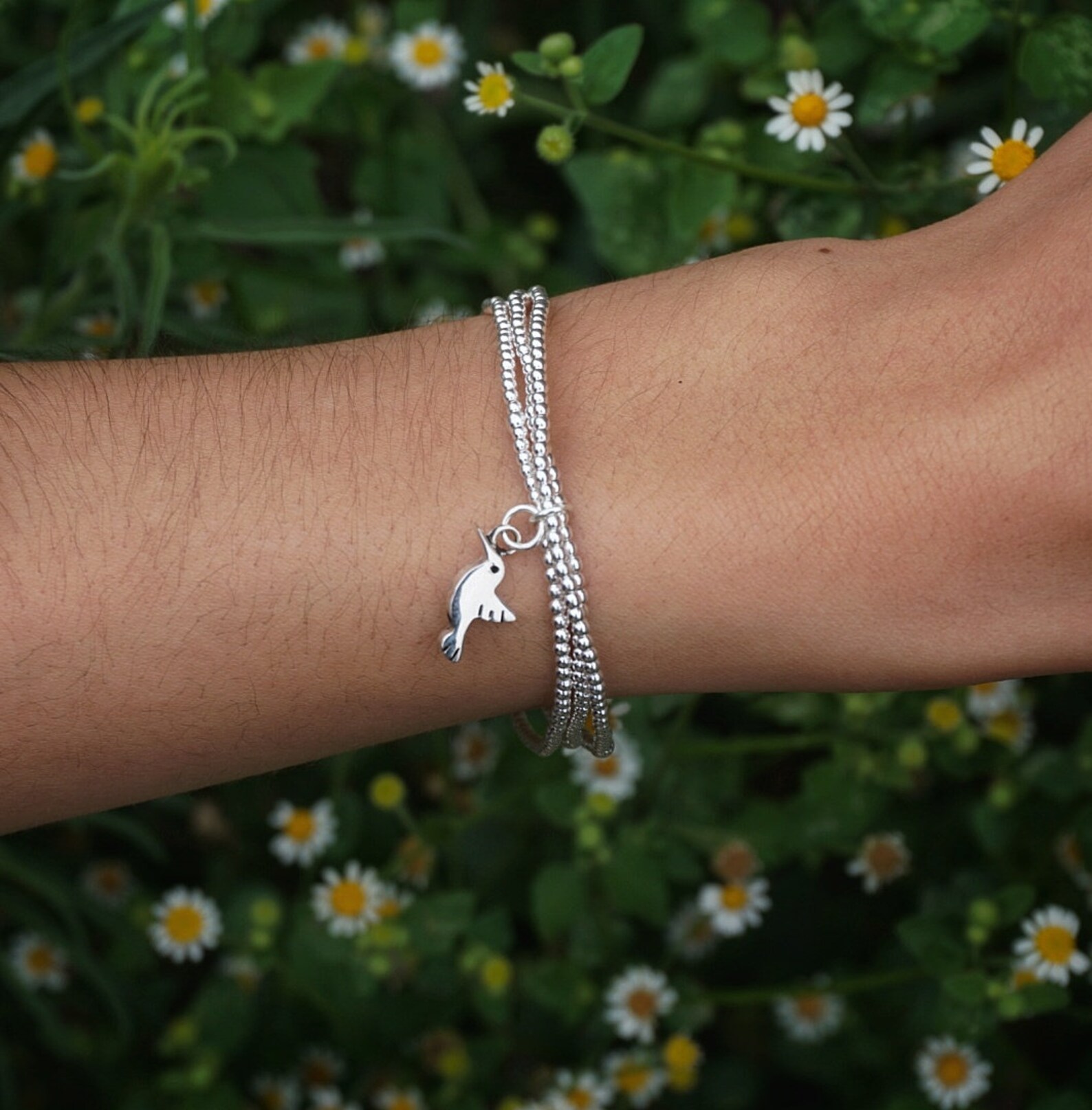 Hummingbird silver bracelet Sterling Silver Hummingbird Etsy