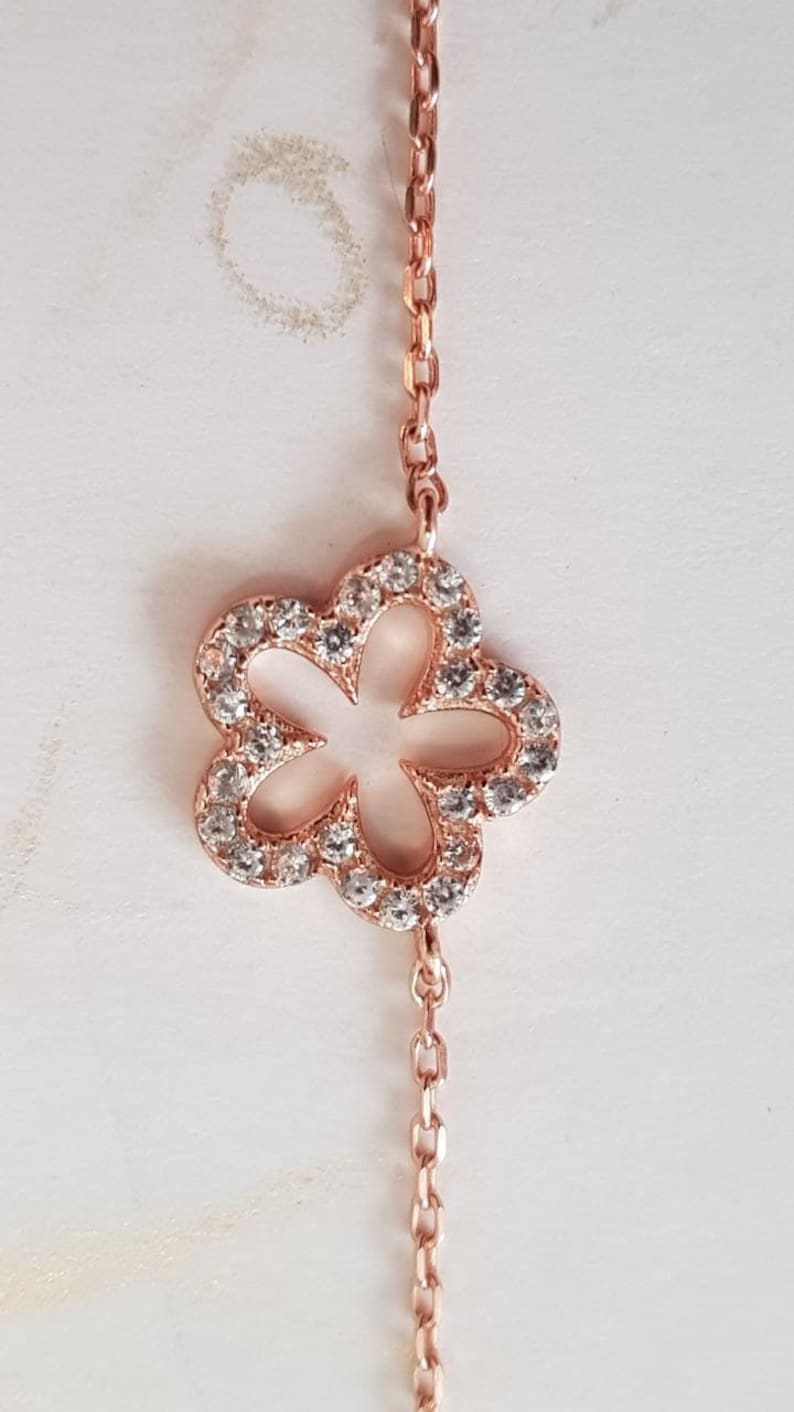 Rose Gold Daisy Necklace Flower Necklace Rose Gold Plated Etsy